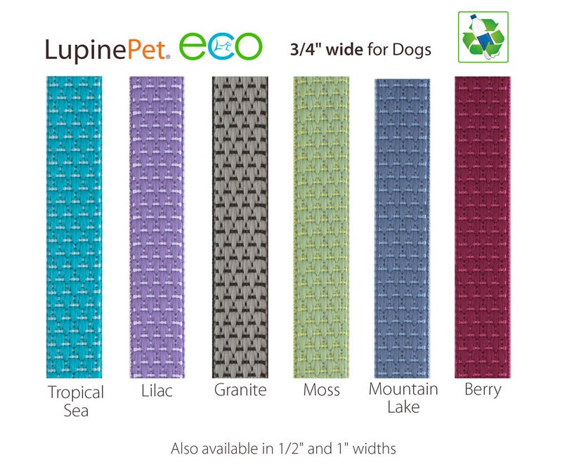 Lupine Martingale Dog Collar by Lupine ECO Collection 3/4" Wide Berry adjusts 14" to 20" - Image 2